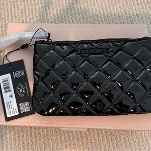 MZ Wallace Black Quilted Patent Wristlet